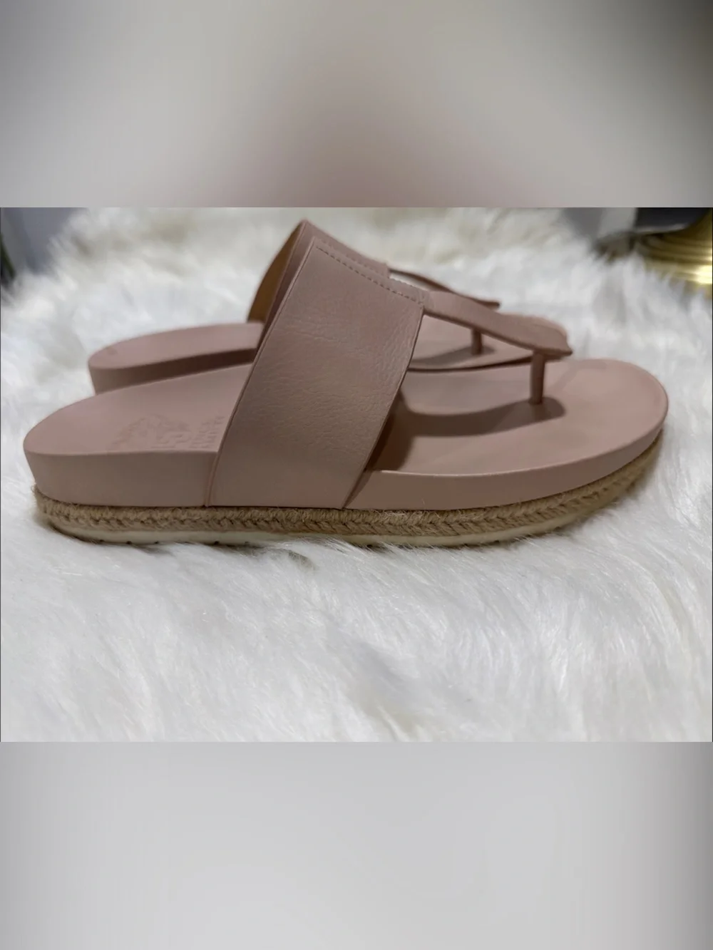 Vince Camuto Blush Espadrille Leather Platform Thong Sandals w/Contoured Bed - 9 - Picture 5 of 16